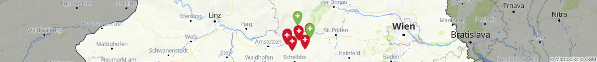 Kartenansicht für Apotheken-Notdienste in der Nähe von Pöchlarn (Melk, Niederösterreich)